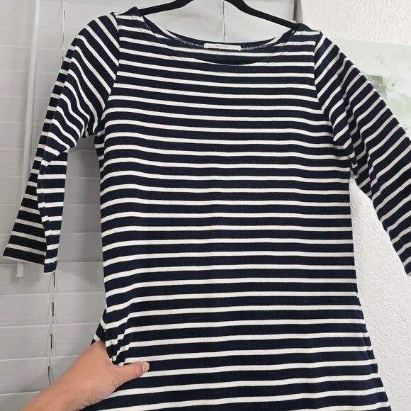 Macphee Japanese Nautical Striped Dress Navy White S Coastal Resort Minimalist - Picture 3 of 11